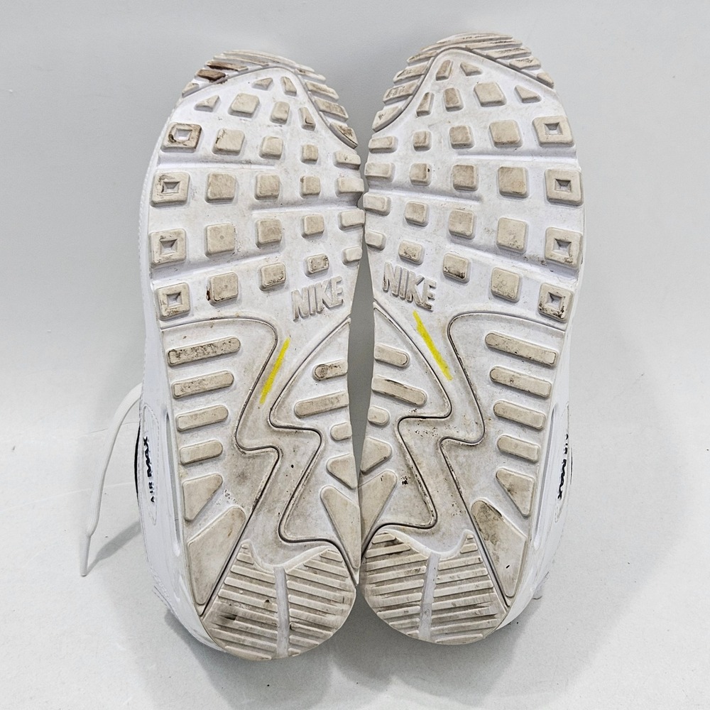 Nike Air Max 90 Women 10.5 White Black DH8010-101 Leather Mesh Running Sneakers - Picture 6 of 15